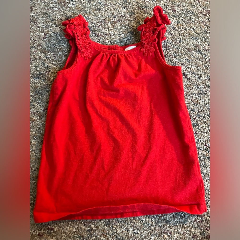 Red floral sleeve Janie and Jack Tank top.